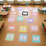 Tinideya 24 Pcs Classroom Carpet Seats 16.5 Inch Composition Notebook Classroom Rug Floor Mat Cushions Group Activity Spots Marker for Back to School Playroom
