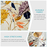 Iauddy Armless Accent Slipper Chair Cover Slipcover,Stretch Spandex Printed Removable Non-Slip Silp Cover for Accent Chair Without Arms Furniture Protector for Living Dining Room(Beige/Orange, 1)