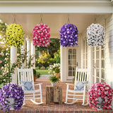 HyeFlora Artificial Flowers for Outdoors, 2pcs Faux Silk Pansies Flowers UV Resistant Fake Hanging Flower Plants for Outside Planters Porch Yard Patio Window Box (Mix Rose)