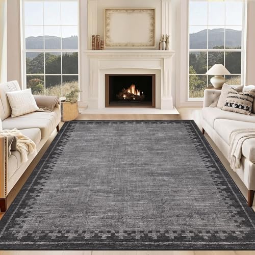 GarveeHome Washable Rug 5x7 for Living Room Non Slip Cross Bordered Carpet