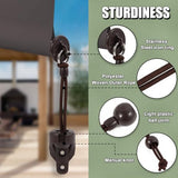 New Bungee kit + end caps Universal Replacement Mounting Brackets of Exterior Sun Shades Outdoor/Indoor Roller up Blinds (Brown, 2pack)