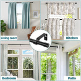 Curtain Rods for Windows 28 to 48 inch, Black Curtain Rod 2 Pack, 5/8" Diameter Metal Curtain Rod Set of 2 with Brackets, Splicing Adjustable Curtain Rod for Bedroom, Living Room, Kitchen, Black