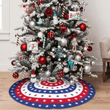 4th of July Decoratios for Tree Skirt Gnome Stars Patriotic America Memorial Day 36in Holiday Tree Skirt Decor for Party Indoor Home