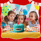 MTLEE Number Birthday Candle Monster Theme Candles Cookies Cake Topper for Girl Boy Cartoon Birthday Party Cake Decorations Supplies(Red,Number 2)
