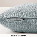 MIULEE Textured Boucle Lumbar Pillow Cover for Bed 12x20 Light Blue