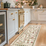 jinchan 2x6 Runner Rug Floral Vintage Washable Area Rug, Red/Green