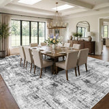 12x15 Area Rugs for Living Room: Large Washable Stain-Resistant Rug Black