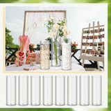 Nuogo 12 Pcs Plastic Clear Cylinder Vase for Home 10 Inch Acrylic Flower Clear Vase Centerpiece for Centerpieces Wedding Party Decorations