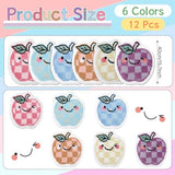 Honoson 12 Pcs Classroom Carpet Circle Seats 16 Inch Thick Pastel Checkerboard Apple Classroom Rugs Educational Floor Cushions for School Group Activity Learning Play Areas
