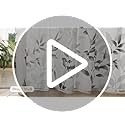 HOMEIDEAS Non-See-Through Light Grey and White Privacy Sheer Curtains 52 X 63 Inch Length 2 Panels, Leaf Floral Printed Light Filtering Semi Sheer Window Curtains Drapes for Bedroom Living Room