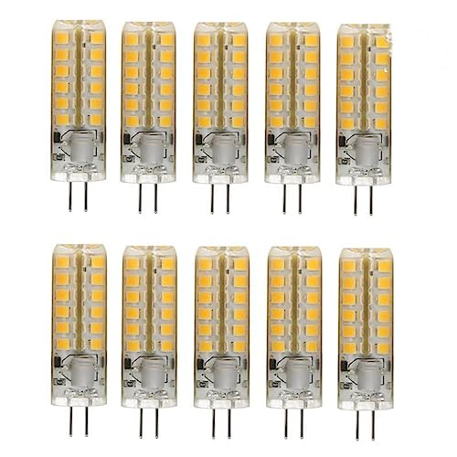 (6-Pack) Dimmable 5-Watt T4 GY6.35 LED Bulb 12-18V AC/DC, 48SMD 2835 LED, Warm White Color (Jc10 Bi-pin 35-40w Replacement) (Warm White .2700K)