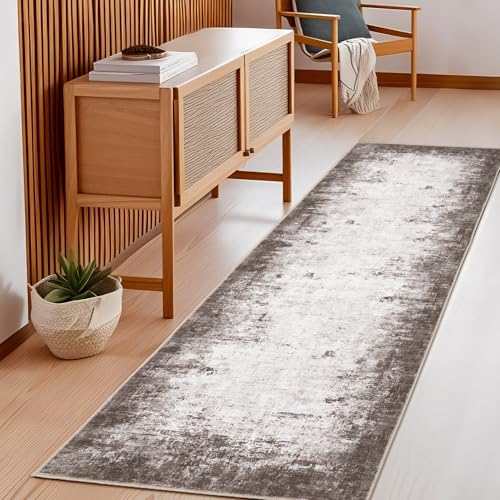 GarveeHome Entryway Rug 2x3 Washable Modern Abstract Small Brown