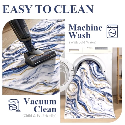 2x8 Washable Modern Abstract Runner Rug Non-Slip for Hallways