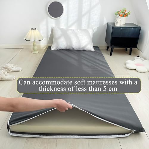 C,90x200cm, Futon Mattress Cover Queen/King/Twin/Ful Size Zippered Full Wrap Printed Japanese Floor Mattress Futon Cover Dustproof Cover for Bedroom RV Mattress Futon Slipcover