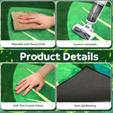 Frienda 13 x7.5 ft Large Classroom Rug for Back to School Decor Green Leaves Rug Non Slip Carpet Soft Nylon Learning Rugs for Reading Corner Circle Time School Classroom Decor