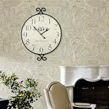 Farmhouse Wall Clock, 17H×13.4D Inch, Wrought Iron Frame with Warm Gray Finish, Vintage Wall Clock Silent Battery Operated Wall Clocks for Home Living Room Kitchen Bedroom