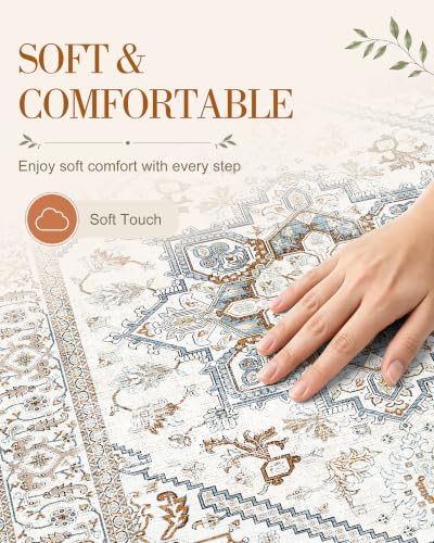 OLANLY 8x10 Washable Area Rug, Soft Non Slip Carpet for Bedroom Living Room