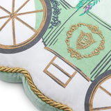 Hallmark Bridgerton Shaped Throw Pillow (Green Carriage) Gift for Birthdays, Easter, Mother's Day