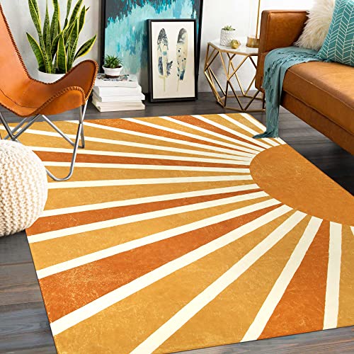 Lahome Colorful Rainbow Sun Area Rug 8x10, Boho Print