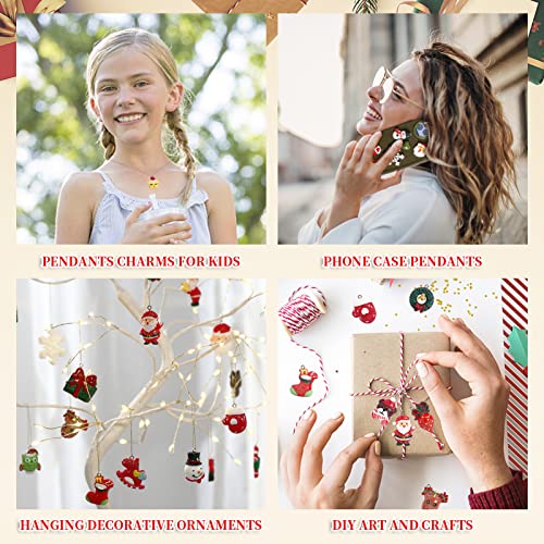 30 pcs Christamas Tree Decorations Clearance,Mini Resin Ornaments for Christmas Trees,Small Santa Clause Charms Xmas Decorations Sets for Girls Women