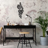 Shimeyao Snake Wall Art Gothic Metal Snake Bedroom Decor Floral Animal Hanging Decor Goth Wall Art Aesthetic Witchy Hanging Boho Decorations for Apartment Bedroom Bathroom