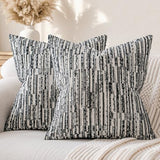 Boho Striped Decorative Throw Pillow Covers 26"X26" Set of 2，Black