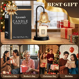 Candle Warmer Lamp with Timer, Birthday for Women Mom, House Warming Gifts Modern Farmhouse Home Decor, Dimmable Wax Melt Warmer for Jar Candles with 2 Bulbs (Amber)