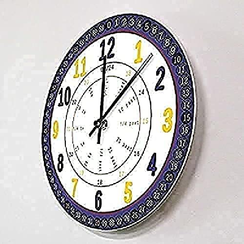 Kitchen Clocks Wall Learning Time for Kids Quiet Learning Clock Modern Wall Clock Simple Design Clocks for Kids Rooms Hor Clock