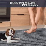 ANTPOP 2FT x 6FT Non Slip Runner Rug - Waterproof Washable Outdoor Runner Rug for Hallway, Patio, Laundry Room, Custom Length Carpet Runner for RV, Entryway, Indoor Outdoor, Stripe Gray