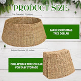 Rocinha Rattan Christmas Tree Collar Basket - Rustic Handcrafted Tree Ring