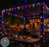 Novelty Lights 50 LED 25ft Red White Blue Lights, USA Patriotic 4th of July String Lights, Wide Angle Mini Lights on Green Wire, Commercial Grade, Connectable Indoor Outdoor Christmas Lights
