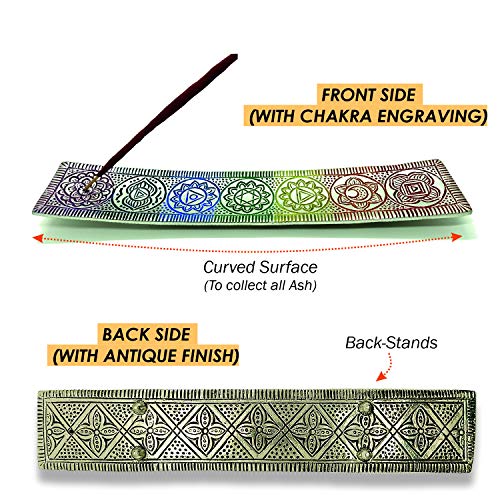 Chakra Incense Holder for Sticks - Handmade Dual Inscents- Holders | Perfect as Spiritual or Meditation Insense Holder (10 inch)