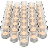 Letine 36-Pack Unscented Tealight Candles & Glass Votive Holders