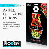 MODGY Collapsible and Expandable Plastic Flower Vase, Unbreakable, Foldable, Decorative Modern Centerpieces, Table Decorations, Louis C. Tiffany Poppies, 1 Pack