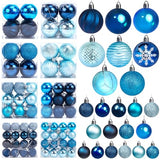 LOVEINUSA 100PCS Shatterproof Christmas Ornament Ball Set, Assorted Glitter Baubles for Tree Decorations and Wreaths