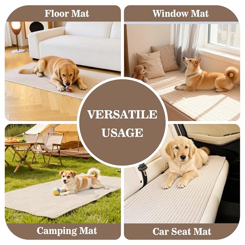 MYSKY HOME 100% Waterproof Couch Cover, Couch Covers for Dog Washable, Non Slip Couch Covers for 3 Cushion Sofa Pet Friendly, Sofa Covers Slipcover Furniture Protector Dog Bed Cover, Khaki, 35"x82.7"