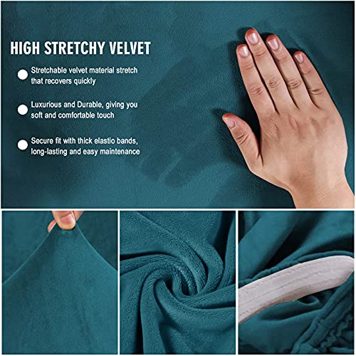 MIFXIN Armless Futon Slipcover Velvet Stretch Folding Sofa Cover Elastic Couch Furniture Protector for Foldable Futon Moving Sofa Bed Without Armrests (Velvet Deep Blue)