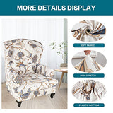 KRFOONN Wingback Chair Cover Slipcovers 2 Piece Stretch Wing Chair Covers Spandex Sofa/Armchair Non-Slip Furniture Protector for Living Room, Color01