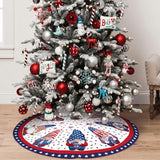 4th of July Decoratios for Tree Skirt Gnome Stars Patriotic America Memorial Day 36in Holiday Tree Skirt Decor for Party Indoor Home