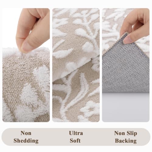 6x9 Area Rug for Living Room, Beige White Throw Carpet for Bedroom