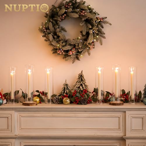 NUPTIO Hurricane Candle Holder for Candlesticks: 11.8" H Set of 6