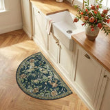 jinchan 2x3 Half Circle Floral Vintage Washable Entryway Rug, Blue/Green