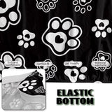 Paws Heart Print White Black Stretch Futon Cover with Elastic Bottom Armless Futon Mattress Cover Dustproof Cozy Couch Covers Scratch Resistant Sofa Bed Slipcover