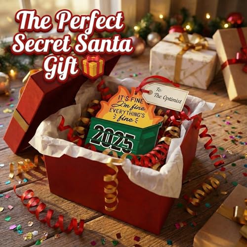PETCEE Dumpster Fire Funny Christmas Ornaments 2025 - Hilarious Funny Acrylic Christmas Decor Unique Inappropriate Gifts for Adults Family Friends Coworkers Novelty 2025 Christmas Ornaments