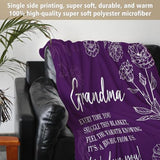 Grandma Gifts, Birthday Gifts for Grandma from Grandkids, to My Grandmother Soft Throw Blanket for Christmas Mothers Day 50" x 60", Purple