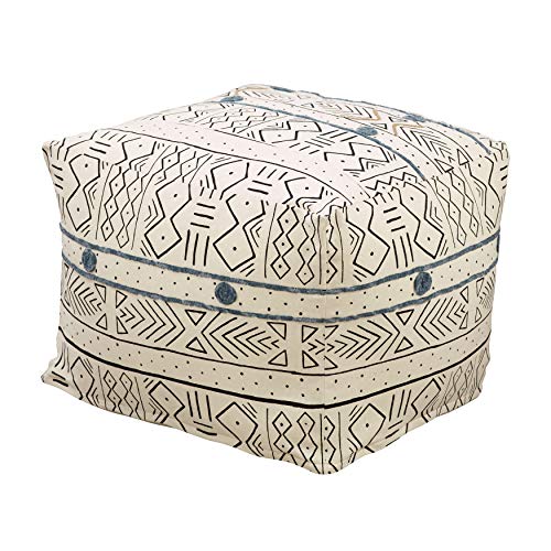 SARO LIFESTYLE Light Mudcloth Pouf