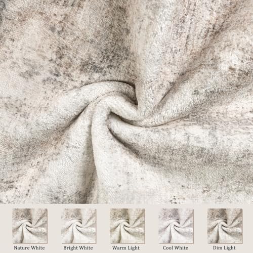Capslpad 2x8 Washable Runner Rug, Modern Non-Slip Hallway Runner Rug, Abstract Low Pile Kitchen Rug, Soft Print Faux Wool Rug for Entryway, Bedroom, Kitchen, Laundry, Light Beige