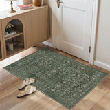 2x3 Entryway Rug Door Mat, Washable Samll Rug, Non Slip, Green