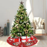Christmas Tree Skirt Red Tree Skirt Glitter Gnomes Snowflake Xmas Winter Tree Skirt 48 Inch for Red Christmas Indoor Outdoor Decorations