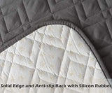 Ameritex Loveseat Cover Water-Resistant Quilted Furniture Protector with Back Nonslip Paws Slipcover for Dogs, Kids, Pets Loveseat Slipcover Stay in Place for Leather (54", Dark Grey)